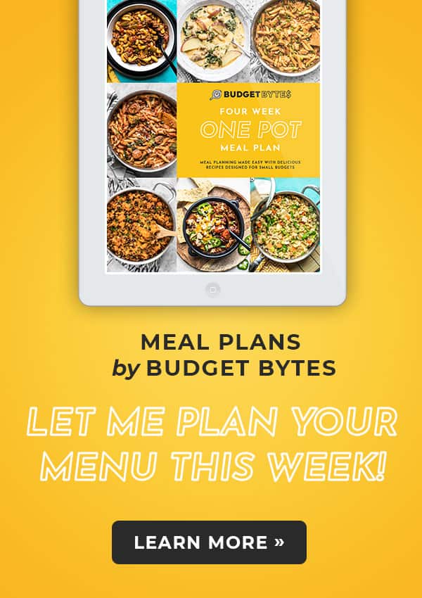 Banner ad for Budget Bytes Meal Plans
