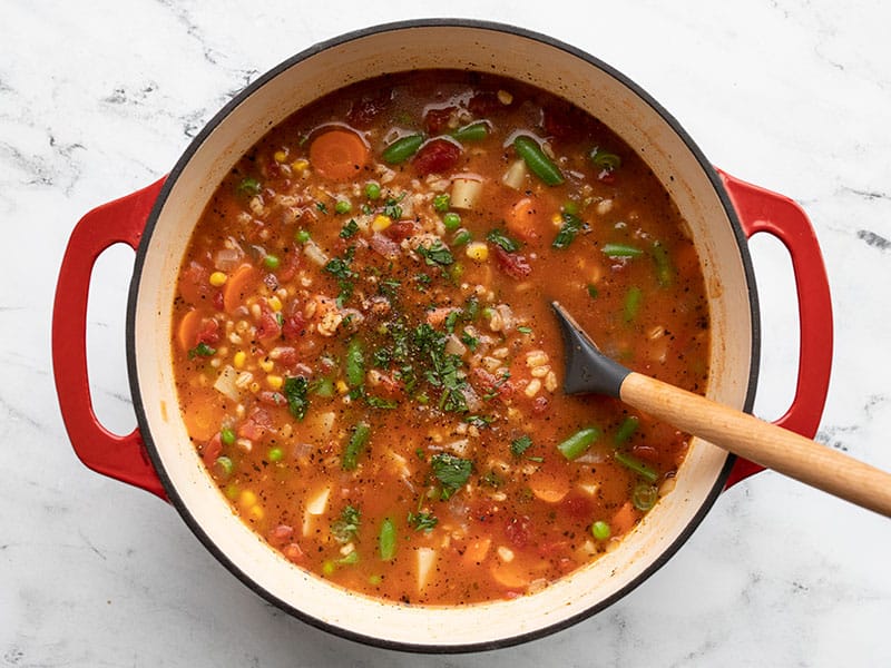 Barley Soup with Vegetables - It's a Veg World After All®