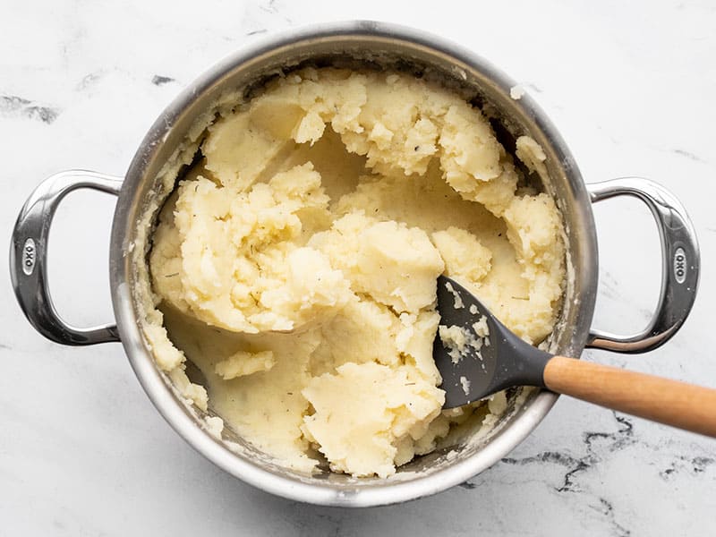 Finished olive oil mashed potatoes