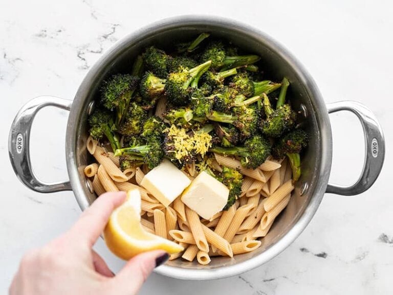 Roasted Broccoli Pasta with Lemon and Feta Budget Bytes