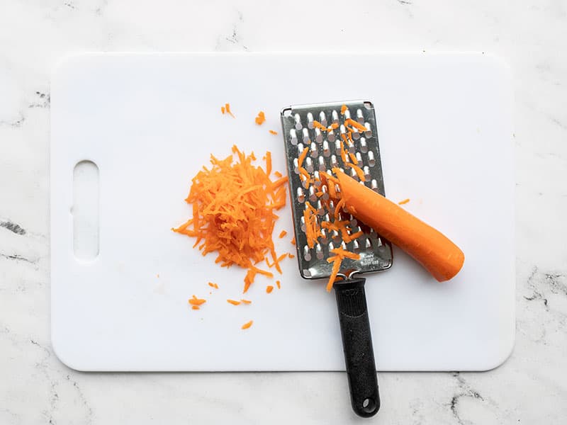 Shredded carrot with cheese grater