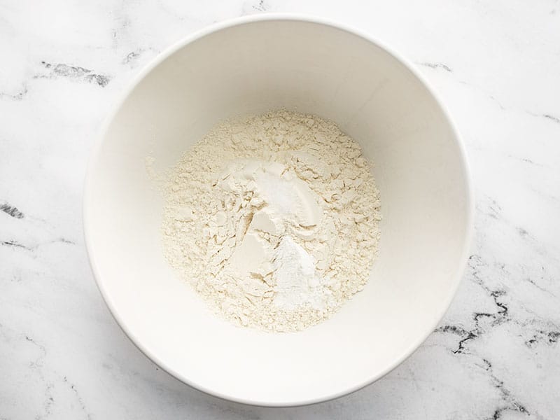 Pizza dough dry ingredients in a bowl