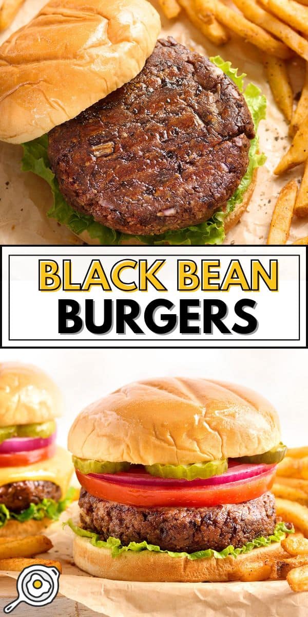 black bean burgers pin image