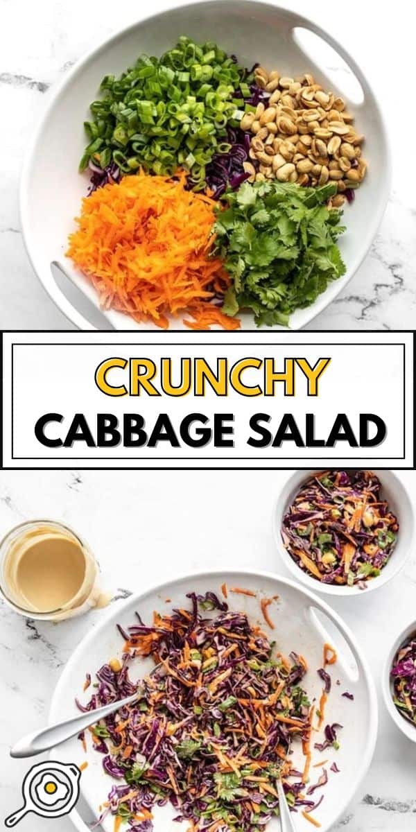 crunchy cabbage salad pin image