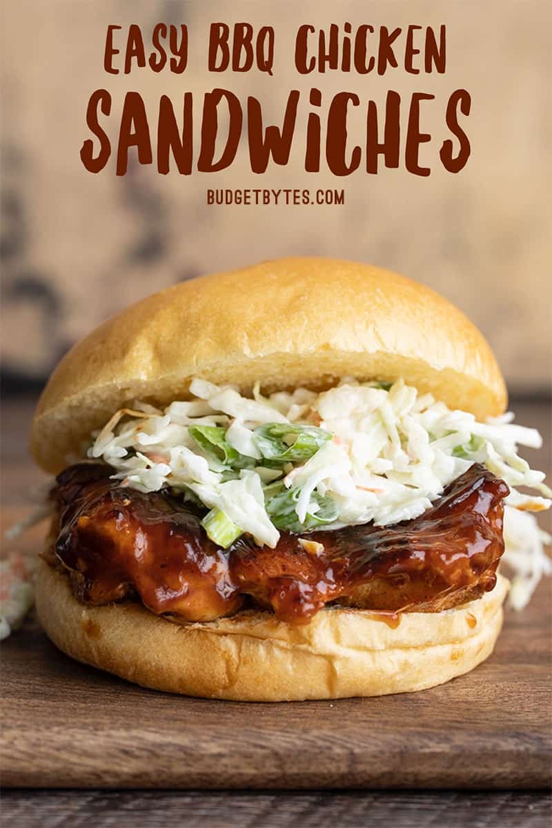One BBQ Chicken Sandwich, title text at the top