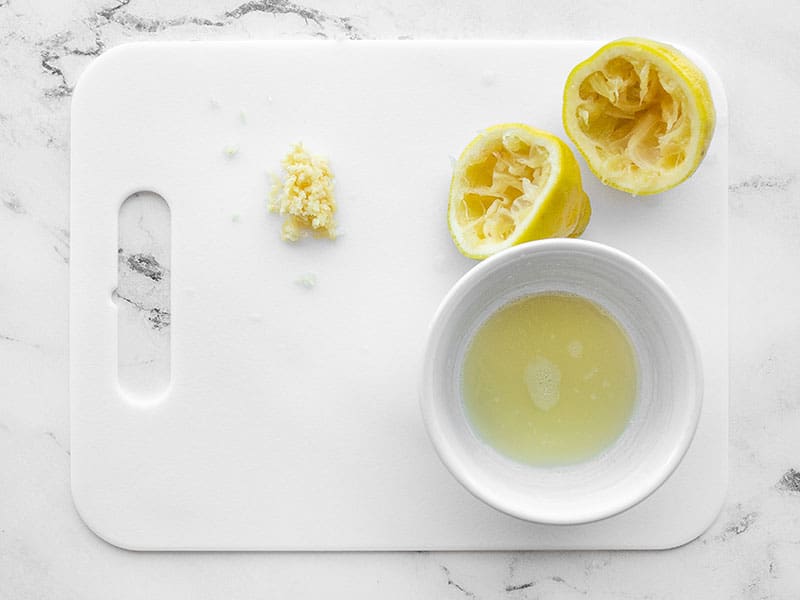 Minced garlic and juiced lemon