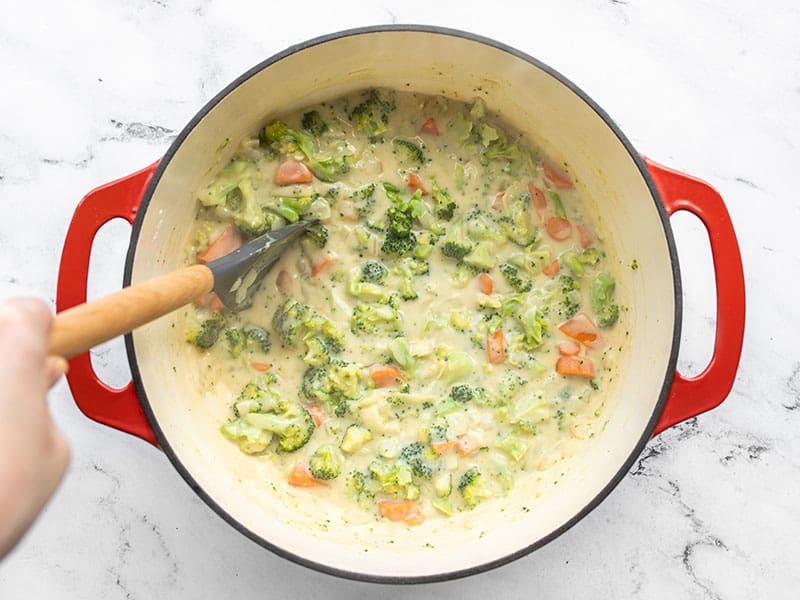 Simmered vegetables in the soup