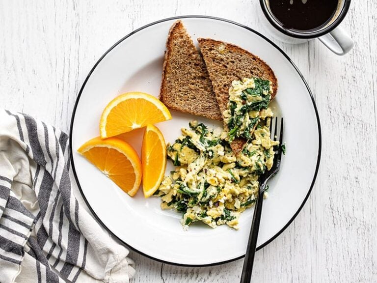 Scrambled Eggs with Spinach and Feta - Budget Bytes