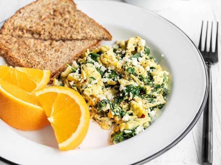 Scrambled Eggs with Spinach and Feta Budget Bytes