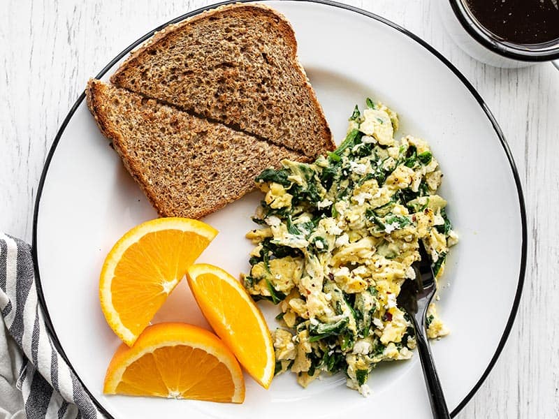 Scrambled Eggs With Spinach And Feta Budget Bytes