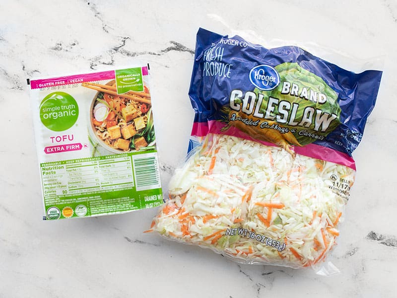 tofu and coleslaw mix