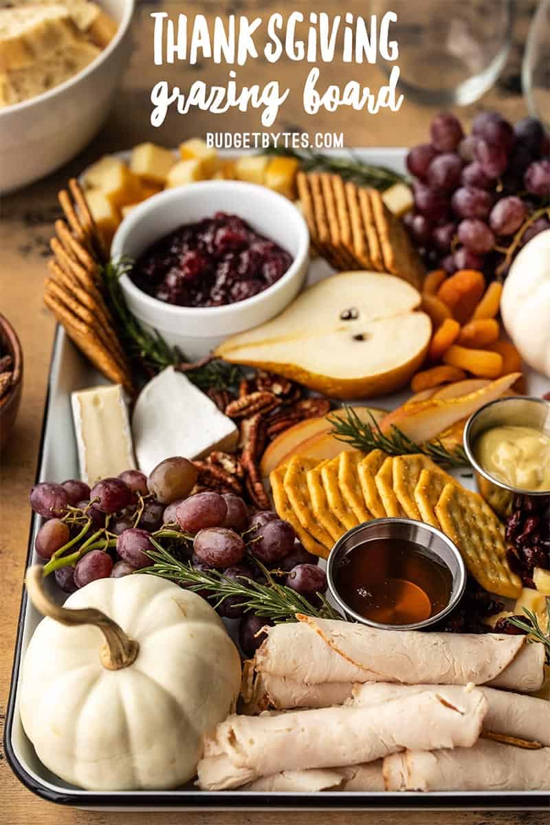 Front view of a Thanksgiving Grazing Board