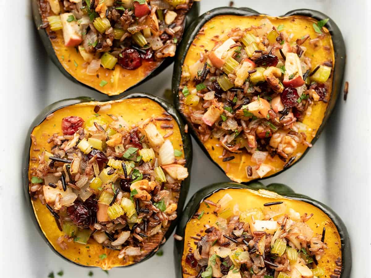 Wild Rice Stuffed Acorn Squash - Budget Bytes