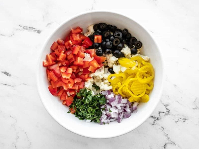 Cauliflower and other vegetables in a bowl