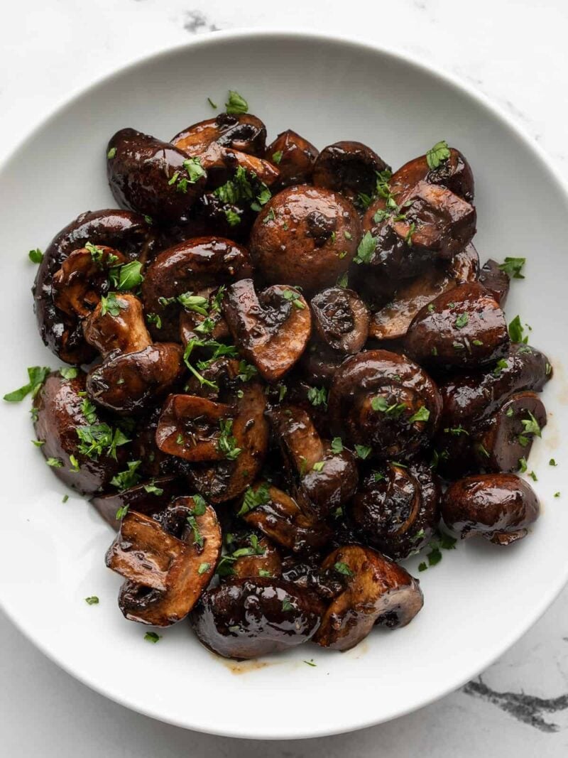 Balsamic Roasted Mushrooms Budget Bytes