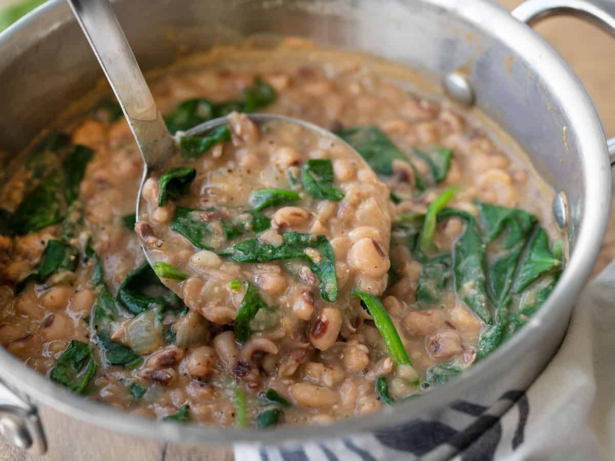 Quickie Black Eyed Peas and Greens-image