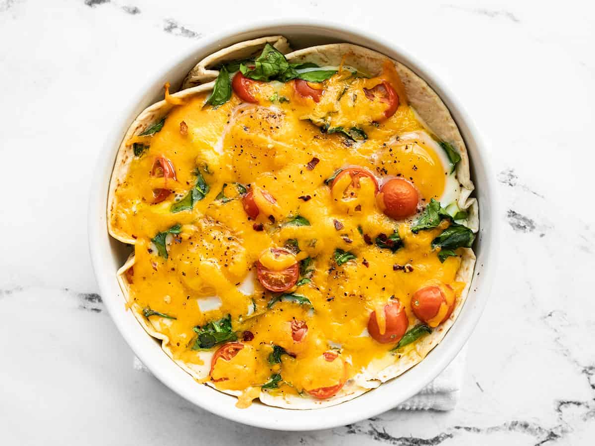 Tortilla Baked Eggs - Easy Breakfast Idea - Budget Bytes