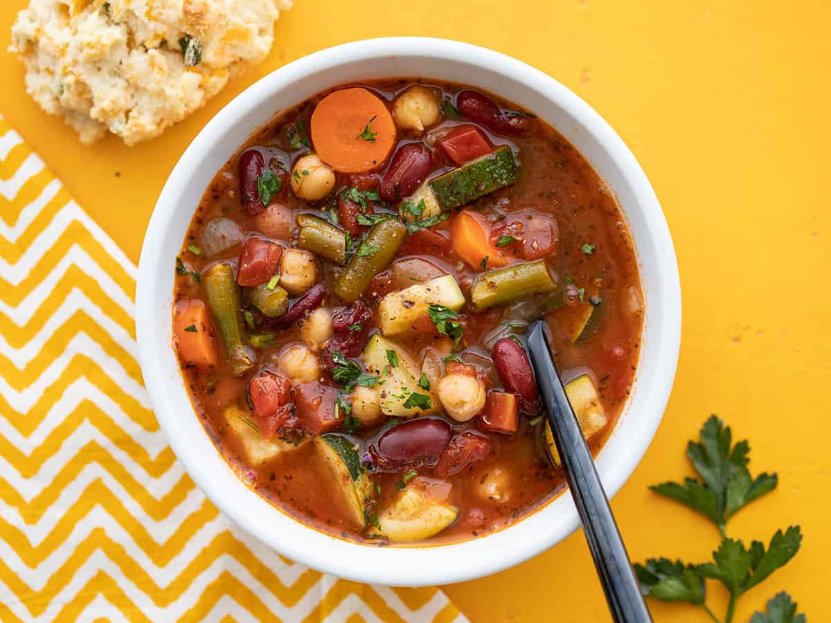 Easy Vegetarian Minestrone Soup - Easy &amp; Flexible! - Budget Bytes