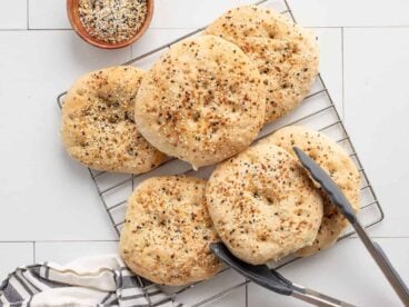 EBTB Sandwich Rounds on a cooling rack with tongs