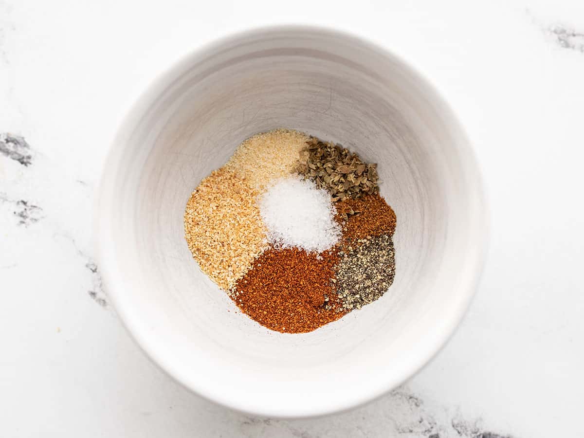 herbs and spices in a small bowl