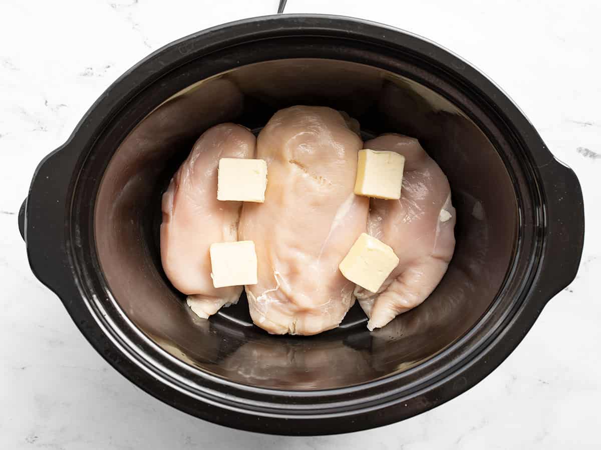 Chicken and butter in the slow cooker
