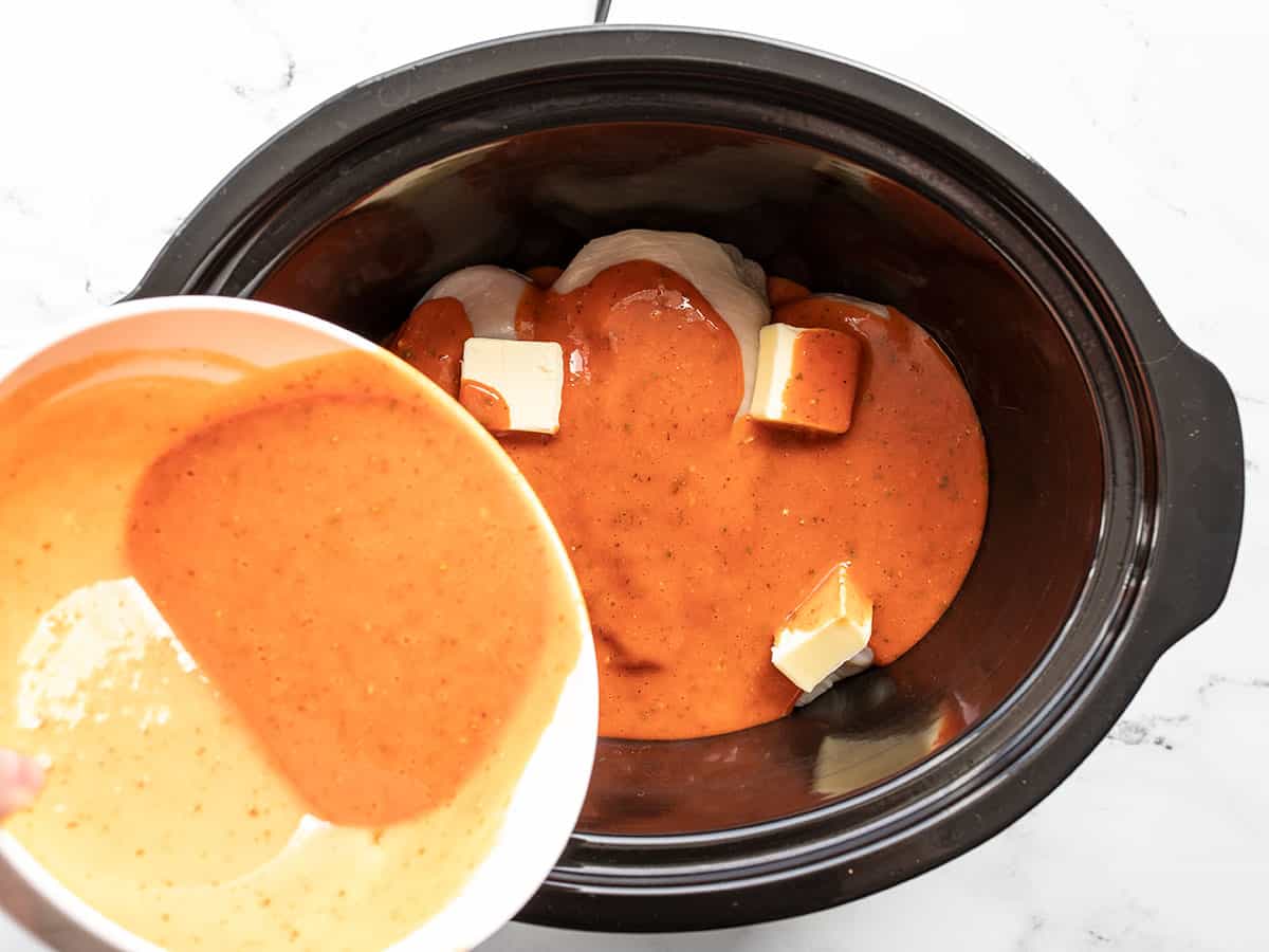 Slow Cooker Buffalo Chicken - Budget Bytes