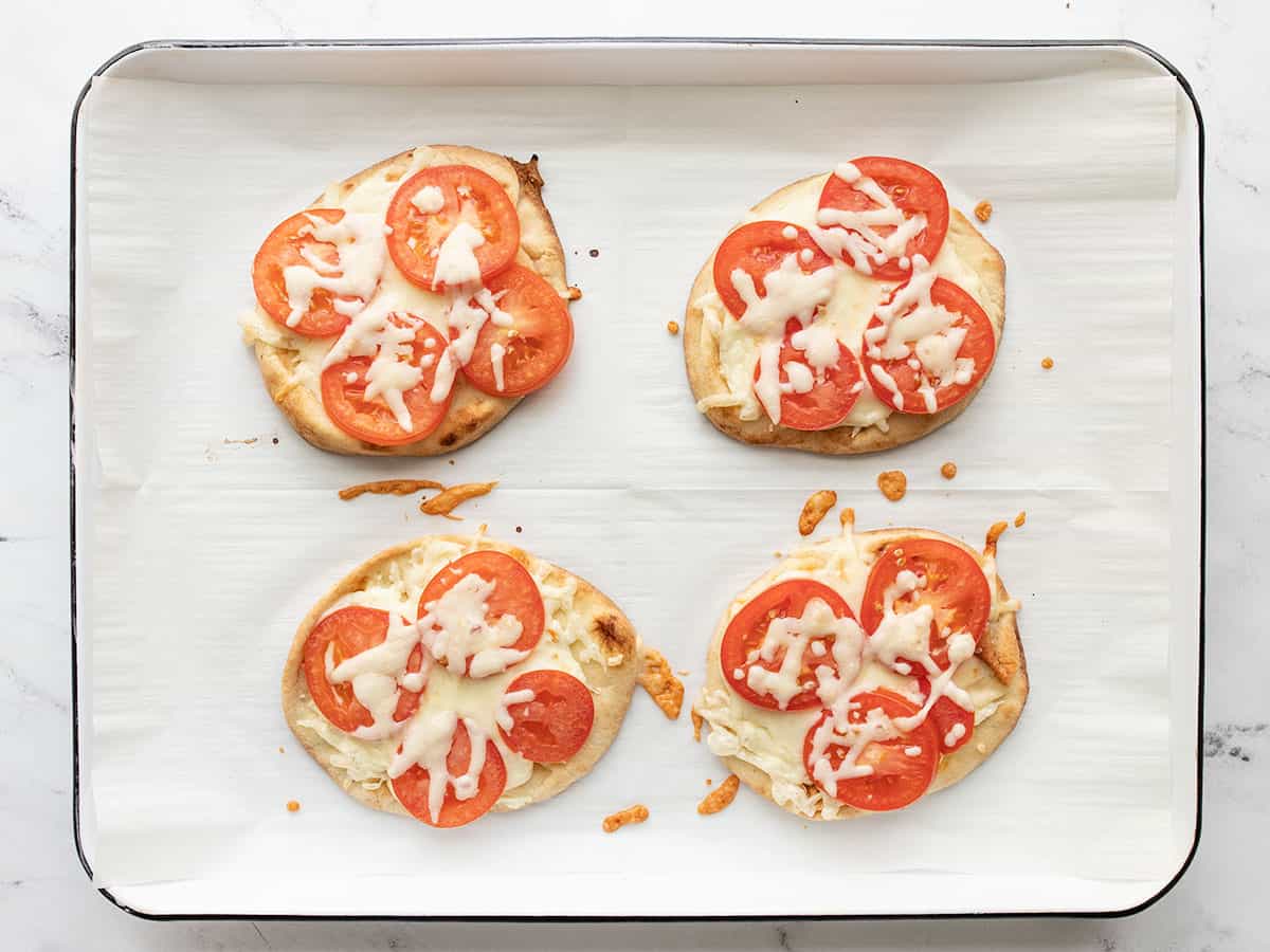 baked caprese pizzas