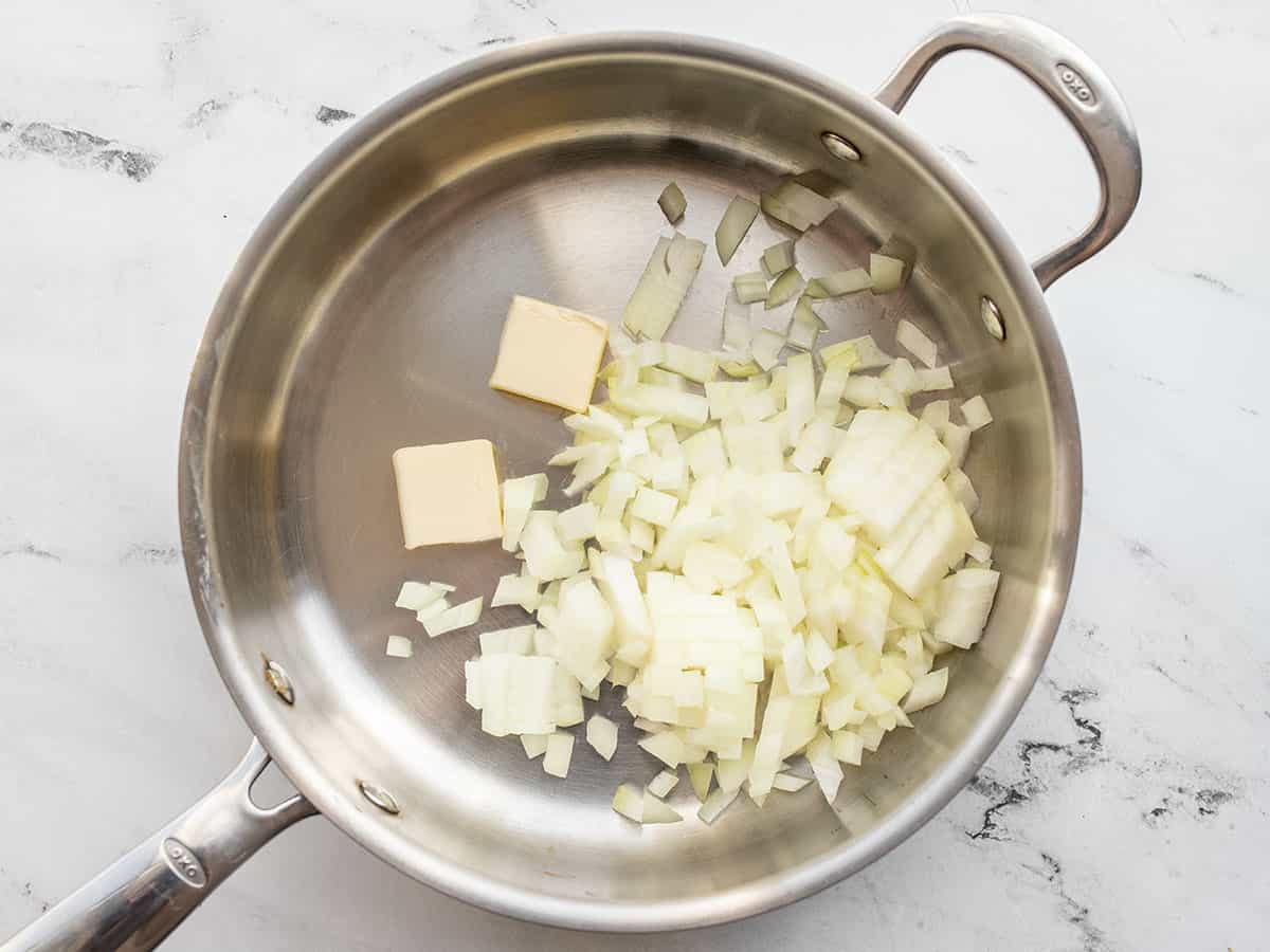 onion and butter in a skillet