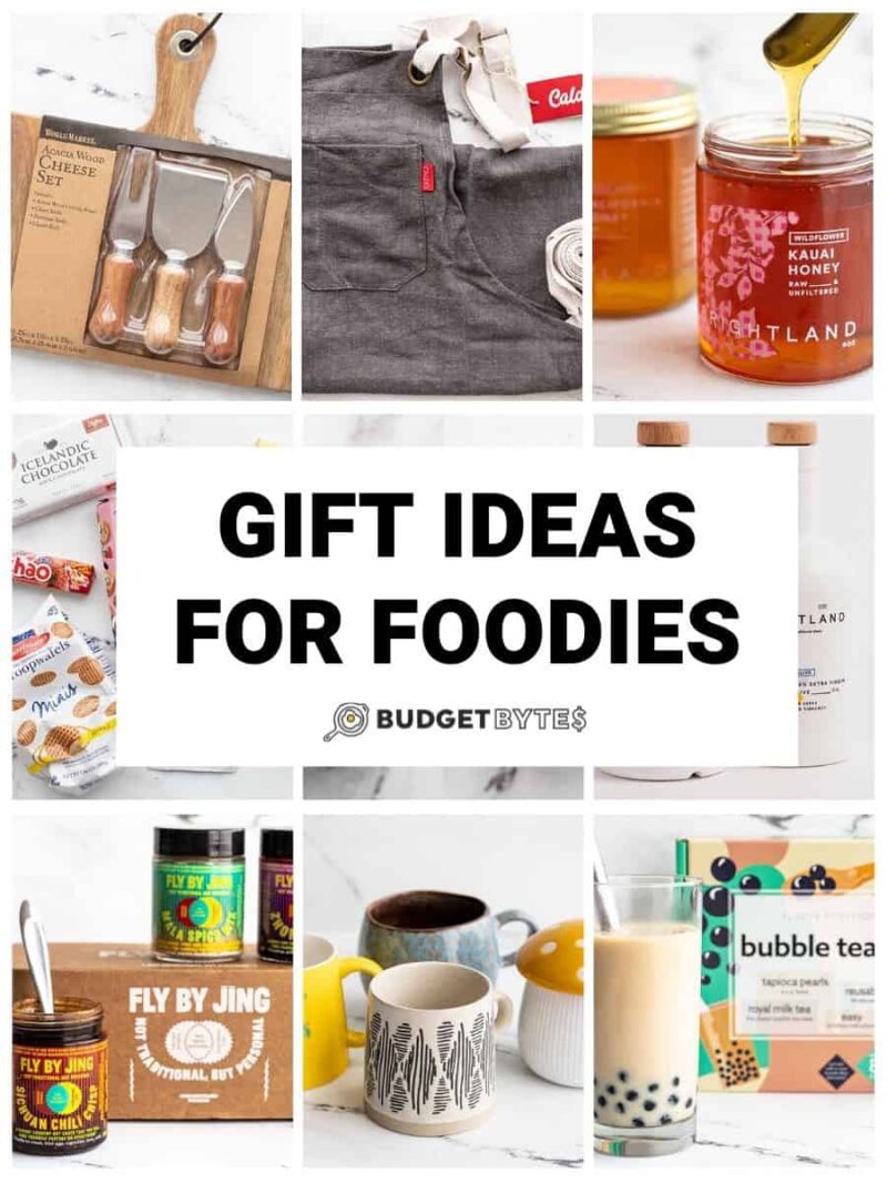 collage of gift ideas with title text in the center