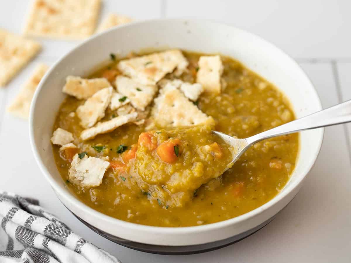 Vegan Split Pea Soup with Smoky Baked Tofu - Plant Based RD