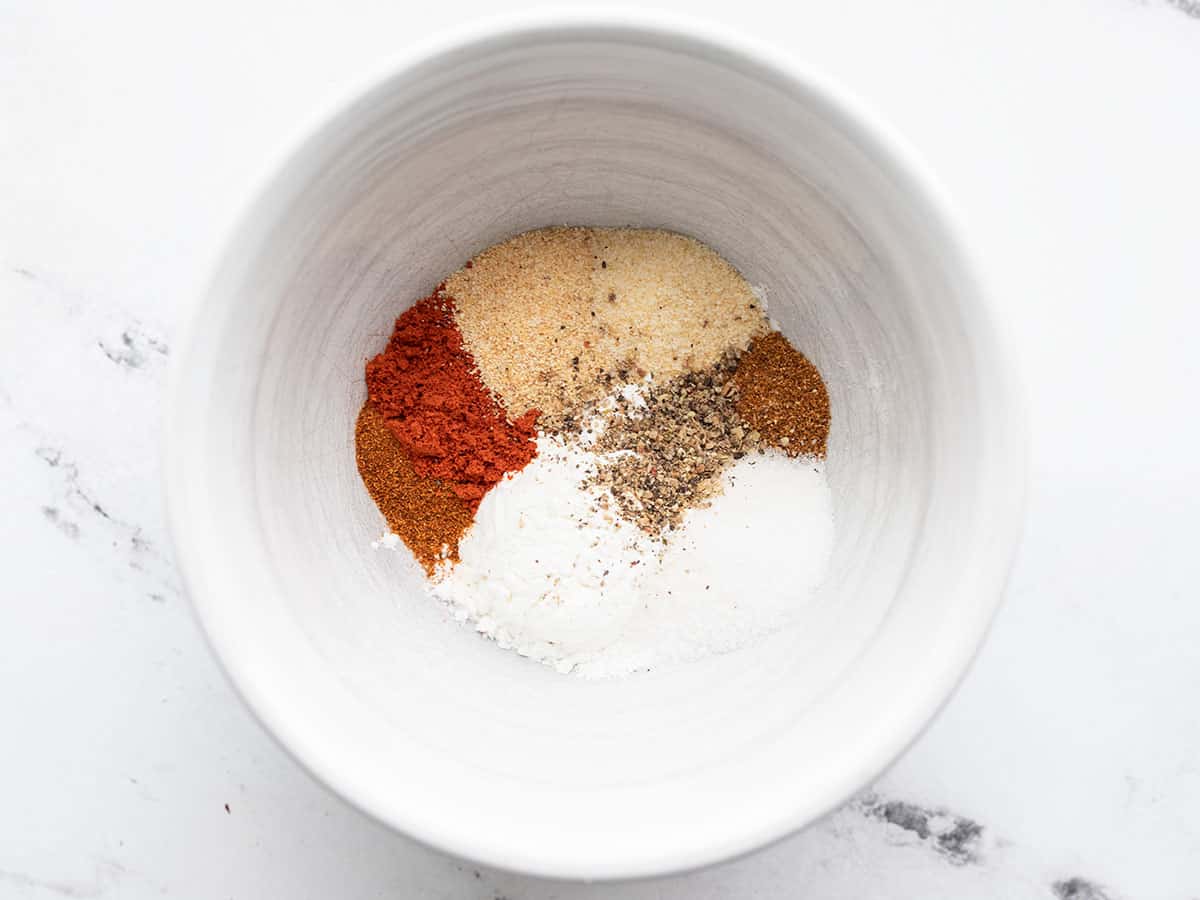 Cornstarch and spices in a bowl