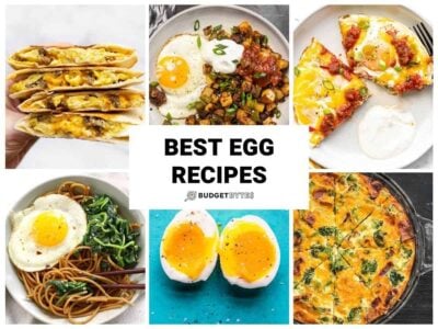 collage of egg recipe photos with title text in the center