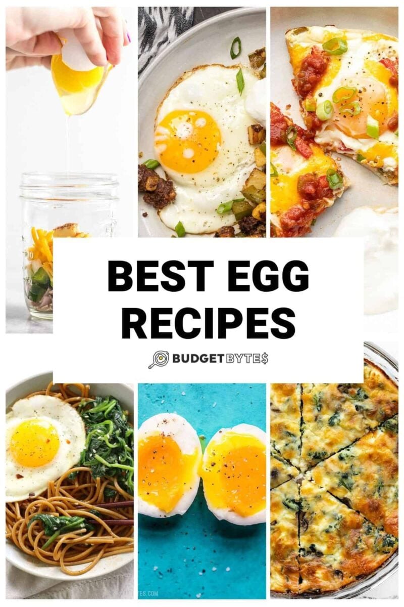 collage of egg recipe photos with title text in the center