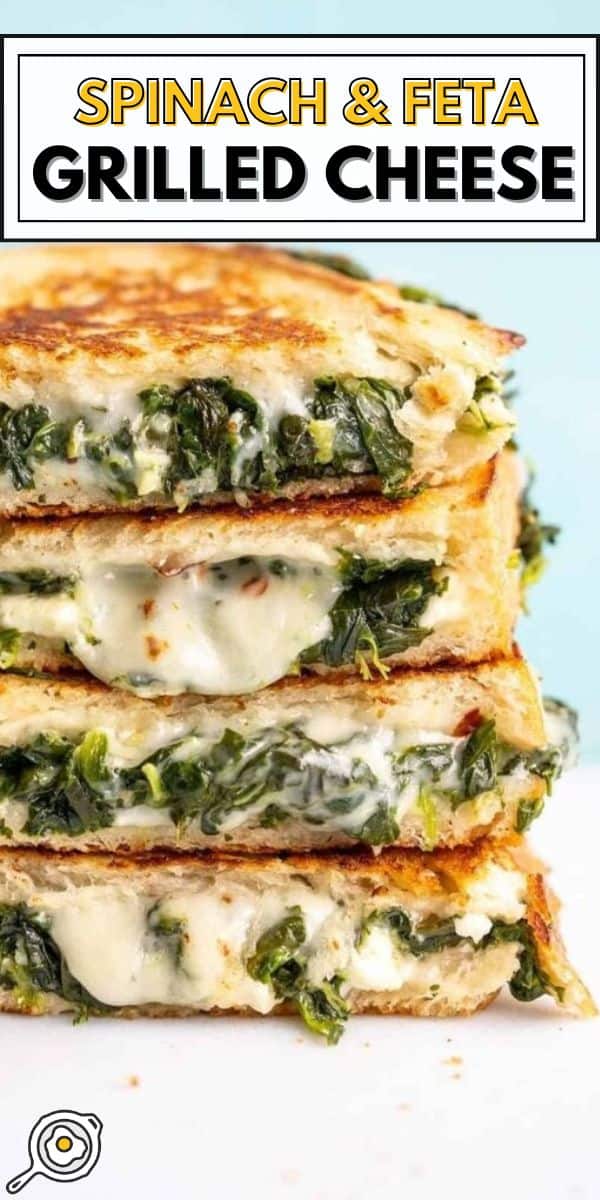 Spinach and Feta Grilled Cheese pin image