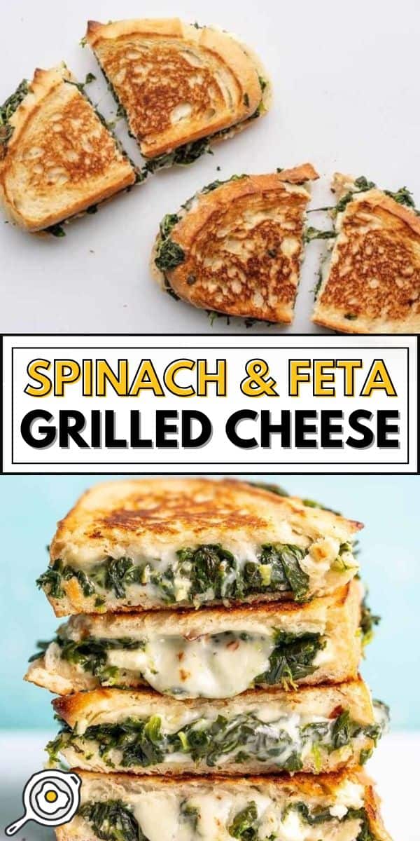 Spinach and Feta Grilled Cheese pin image