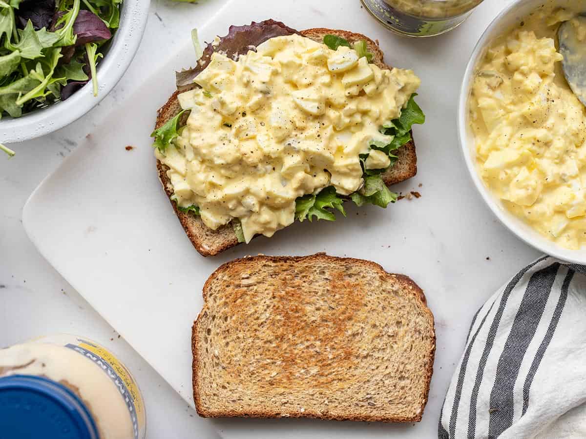 Mixed Green Salad with Honey Mustard, Eggs, and Toast Recipe