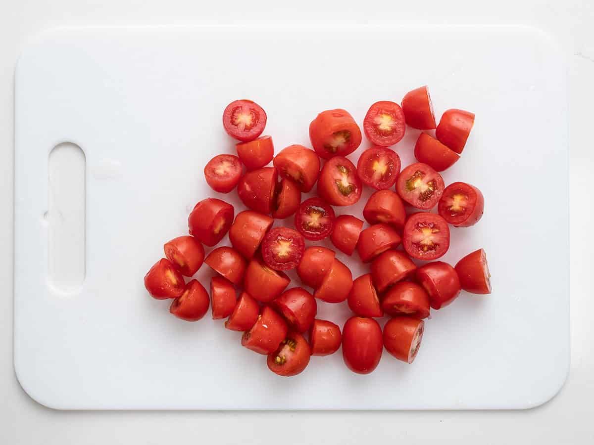 Sliced grape tomatoes