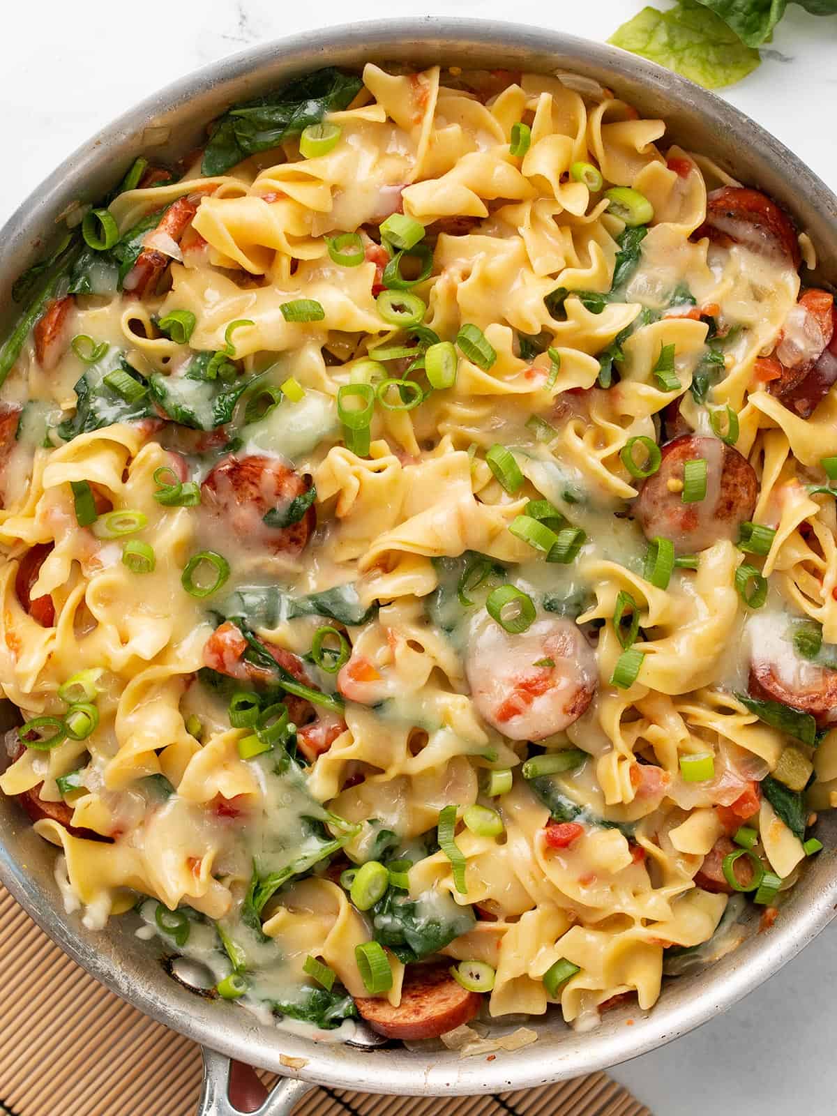 Pasta with sausage and spinach deals