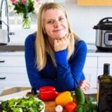 Olena Osipov in the kitchen.