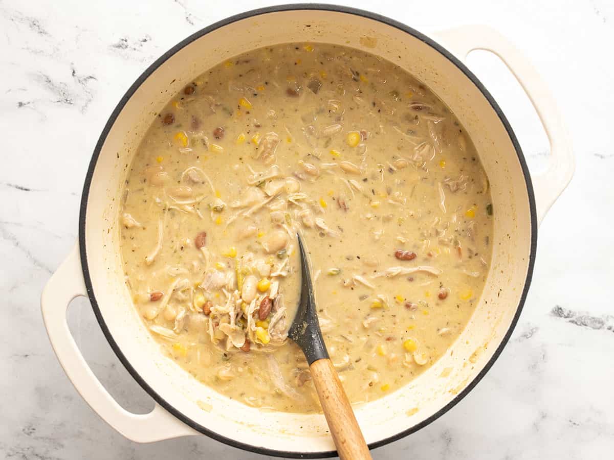 Creamy White Chicken Chili {Crockpot Version} - Spend With Pennies