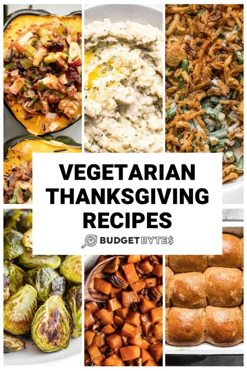 Collage of vegetarian Thanksgiving Recipes