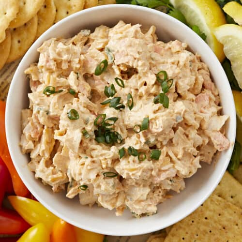 Overhead shot of crab dip.