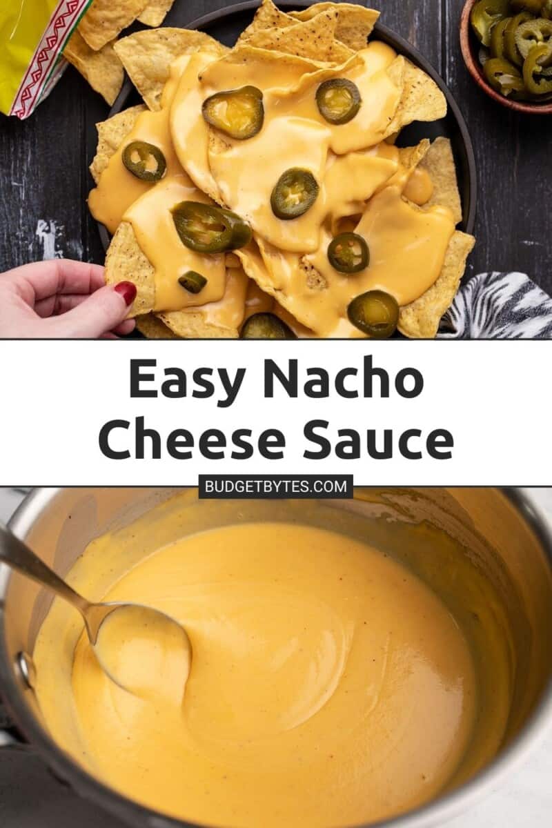 Collage of nacho cheese images with title text in the center.
