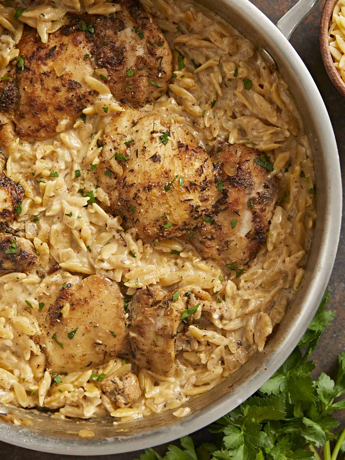 Creamy Chicken And Orzo Skillet