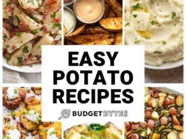 Collage of Easy Potato Recipes with title text in the middle.