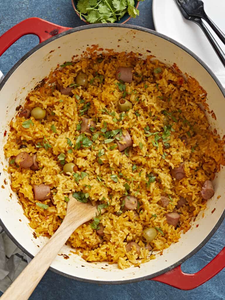 Arroz Con Salchichas: Puerto Rican Sausage Rice