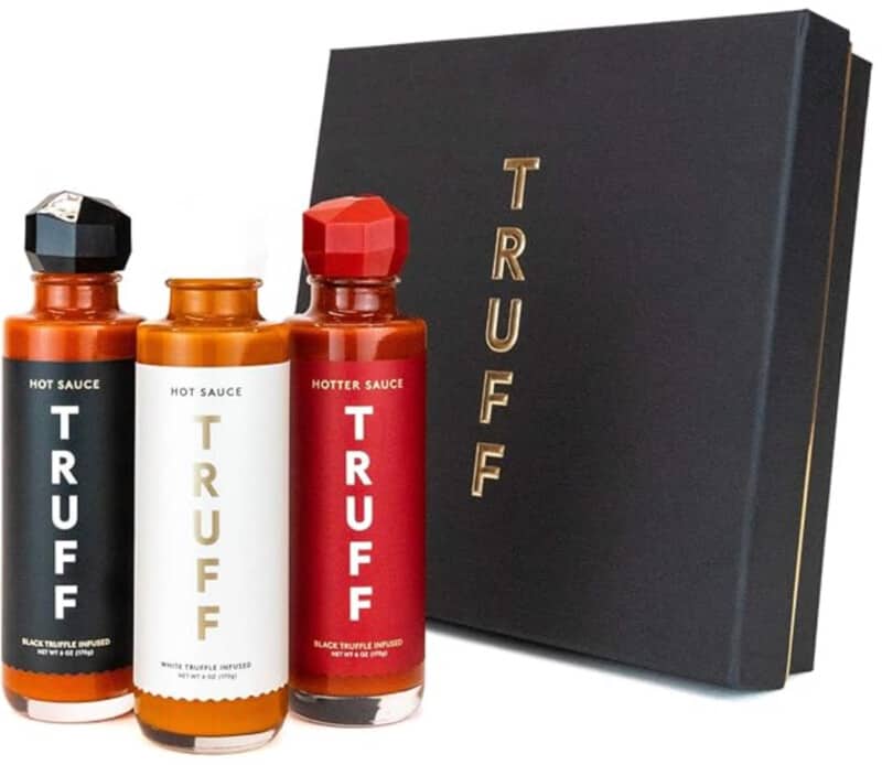 Truff hot sauce gift set with black gift box. 