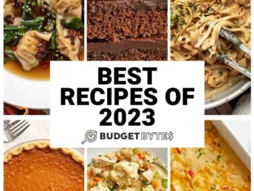 Collage of best recipes from 2023 with title text in the center.