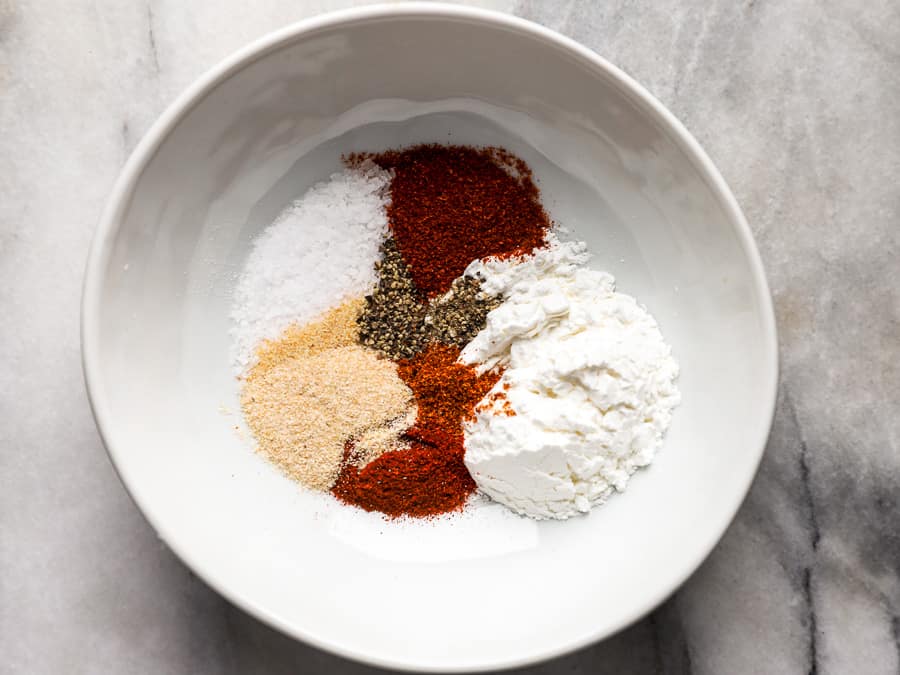spices in a white bowl.