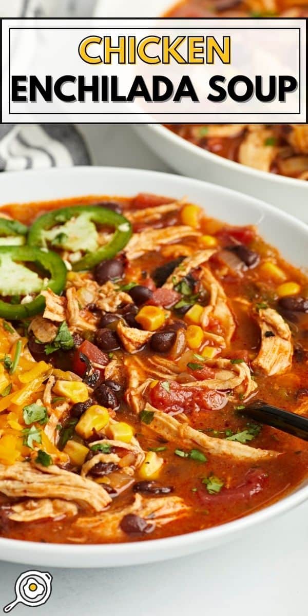 chicken enchilada soup pin image